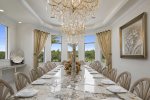 Dine under the three crystal chandeliers whilst enjoying the phenomenal views